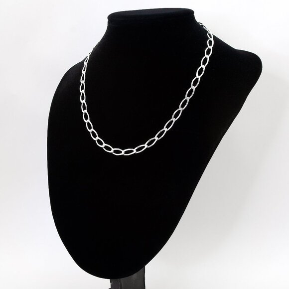 Sterling Silver Large Link Chain, Real Solid Silver Stamped 925 Italy, 18 inch - Picture 9 of 9